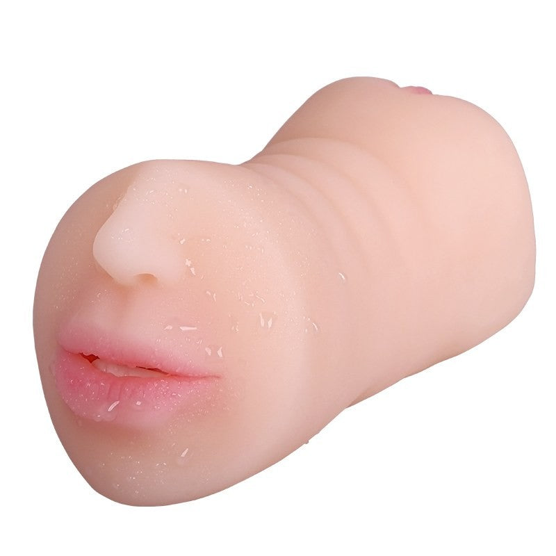 Dual‑Head Masturbator with Cock Ring & Triple Openings-MY13
