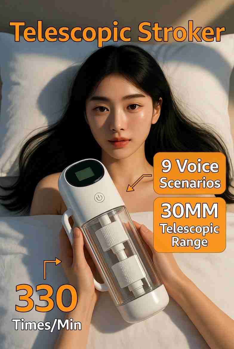 Suction & Thrusting Masturbator with Screen Display (9+9+10 Modes, Audio & Headphones)-MY23