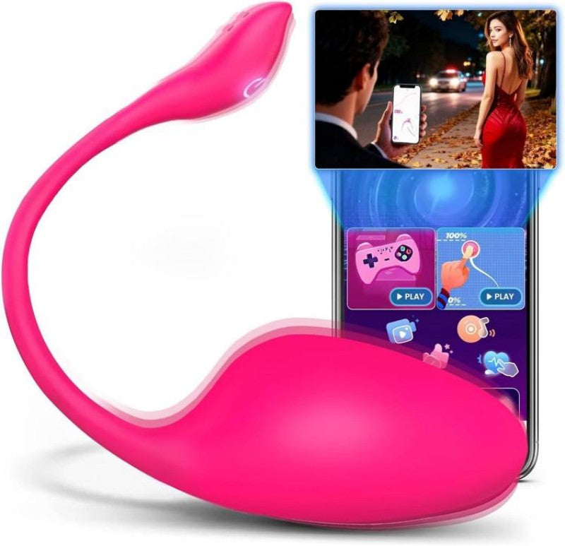 Rose‑Red Whale Bullet Vibrator with App Control-MY04