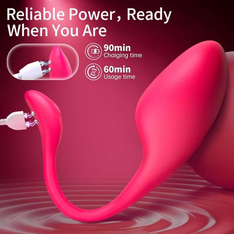 Rose‑Red Whale Bullet Vibrator with App Control-MY04