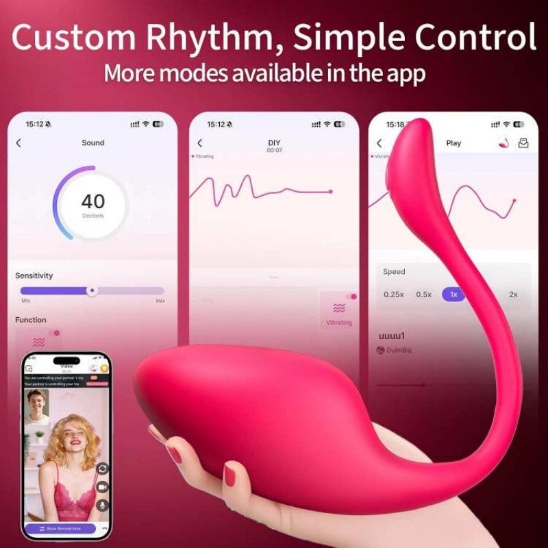 Rose‑Red Whale Bullet Vibrator with App Control-MY04