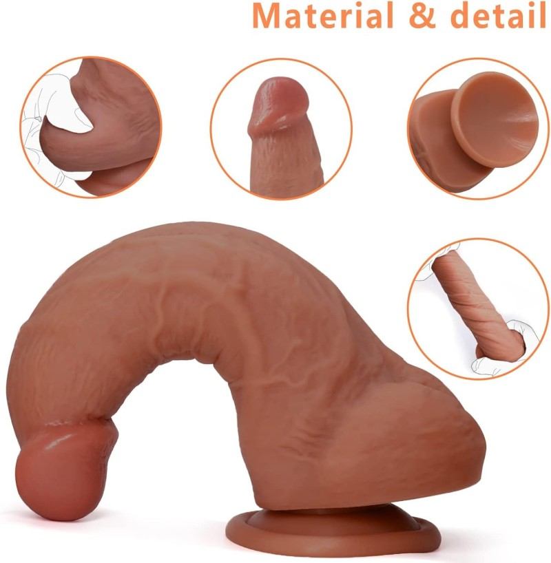Manual Dildo – Thick & Large, Flesh‑Brown (21cm / 5cm / 350g)-MY34