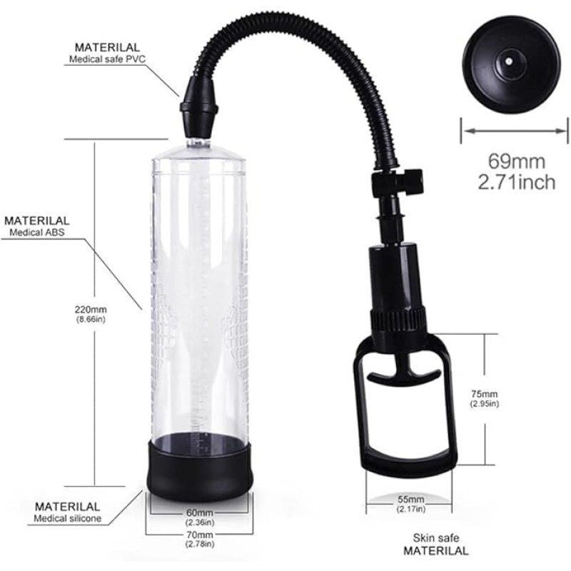 Manual Penile Extender with Scale, Sleeves & Realistic Texture-MY08