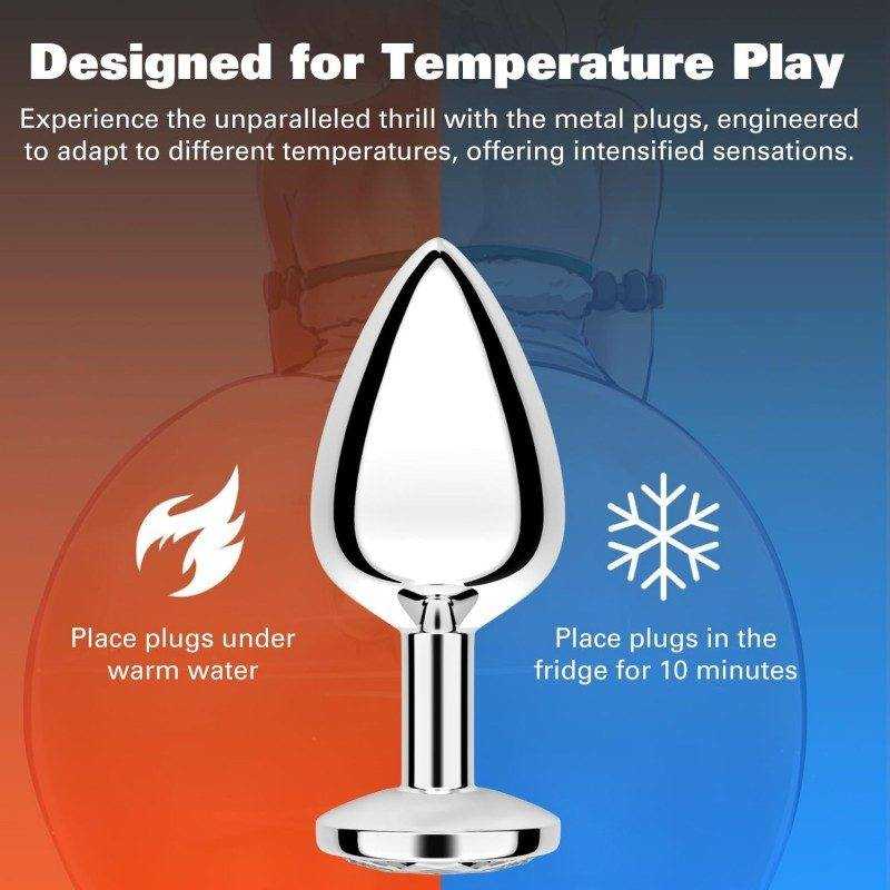 Metal Anal Plug Set (Small / Medium / Large)-MY06