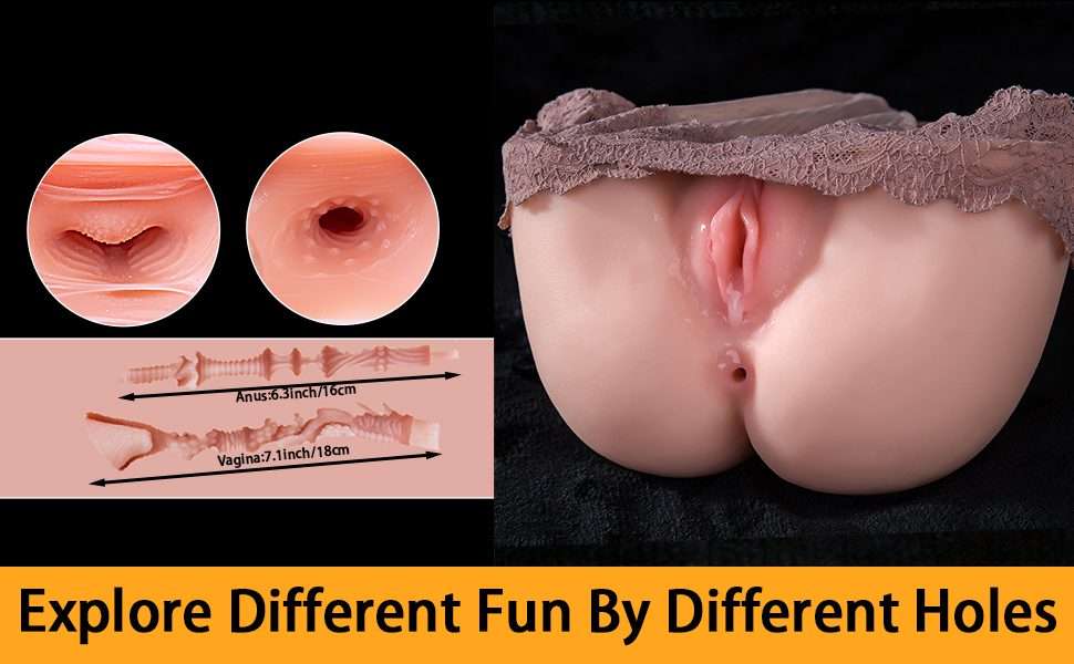 Medium Realistic Butt Masturbator with Dual Openings-MY15