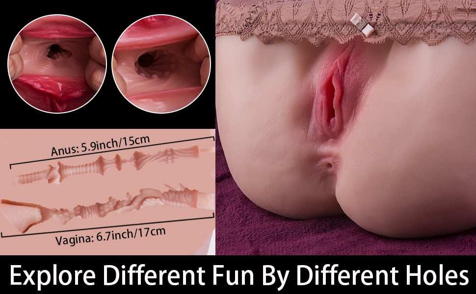Large Realistic Butt Masturbator with Dual Openings-MY16