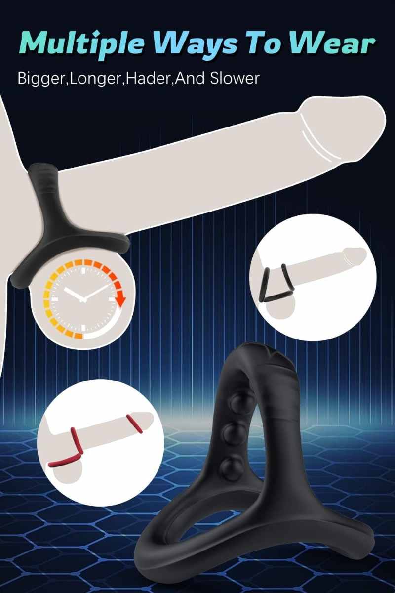 Triple‑Ring Cock Ring Set (Manual, 3‑Loop Design)-MY24