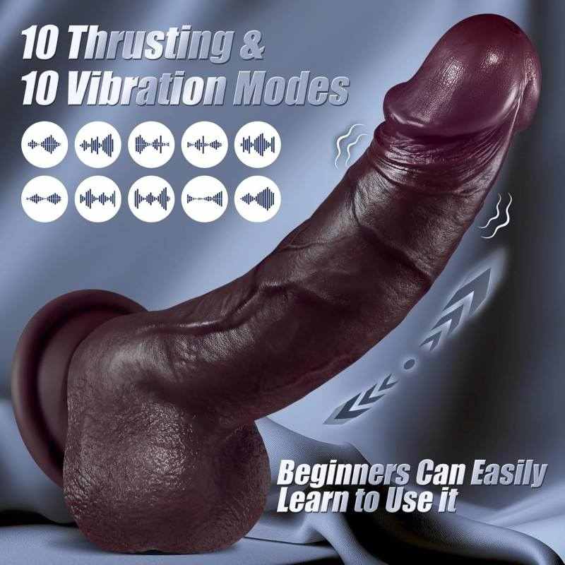 Wireless Electric Dildo with Heating, Swivel & Remote Control (23.7cm / 4.5cm / 460g)-MY28