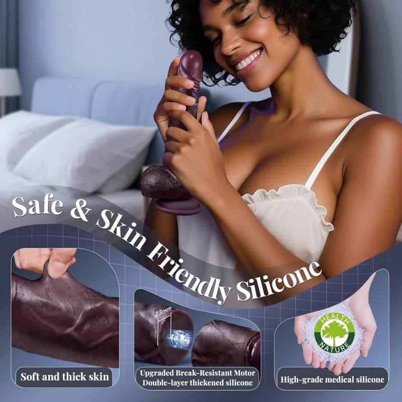Wireless Electric Dildo with Heating, Swivel & Remote Control (23.7cm / 4.5cm / 460g)-MY28