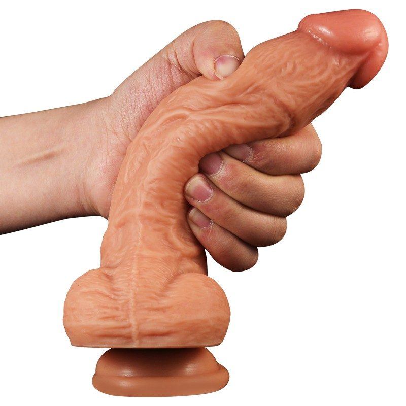 Manual Dildo – Thick & Large, Flesh‑Brown (21cm / 5cm / 350g)-MY34