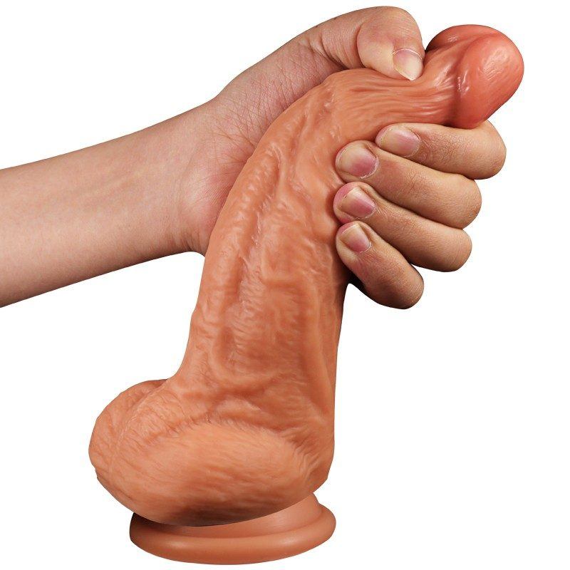Manual Dildo – Thick & Large, Flesh‑Brown (21cm / 5cm / 350g)-MY34