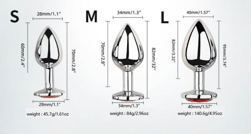 Metal Anal Plug Set (Small / Medium / Large)-MY06