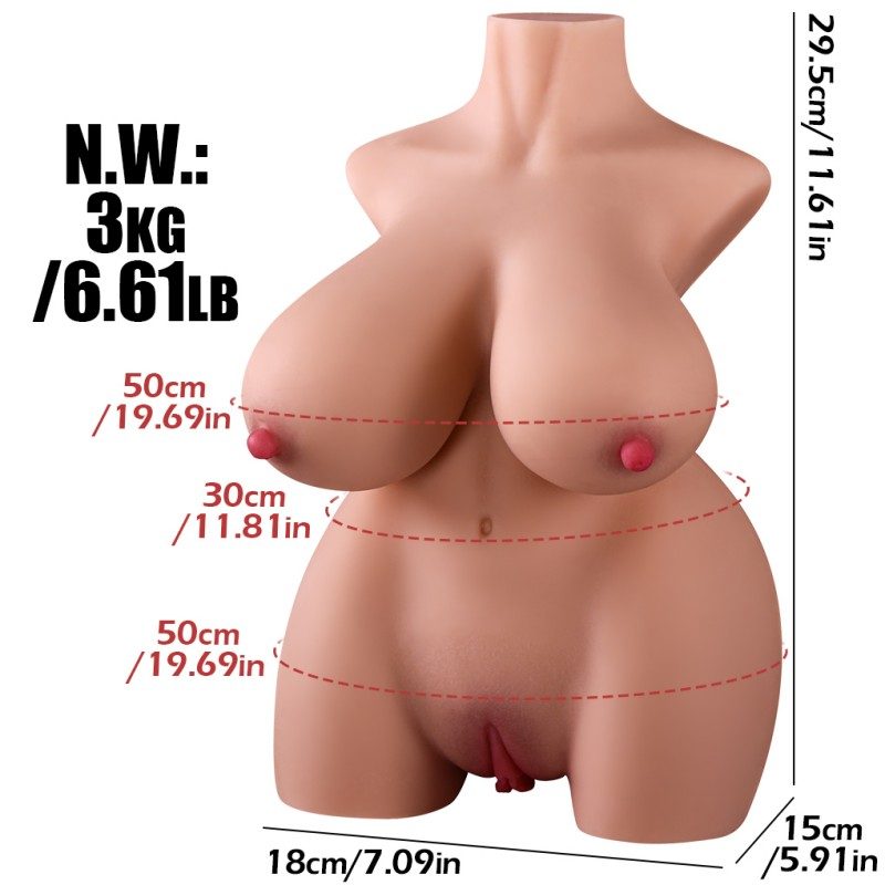 Medium Half‑Body Doll with Triple Stimulation (Breasts, Vagina, Anus)-MY19