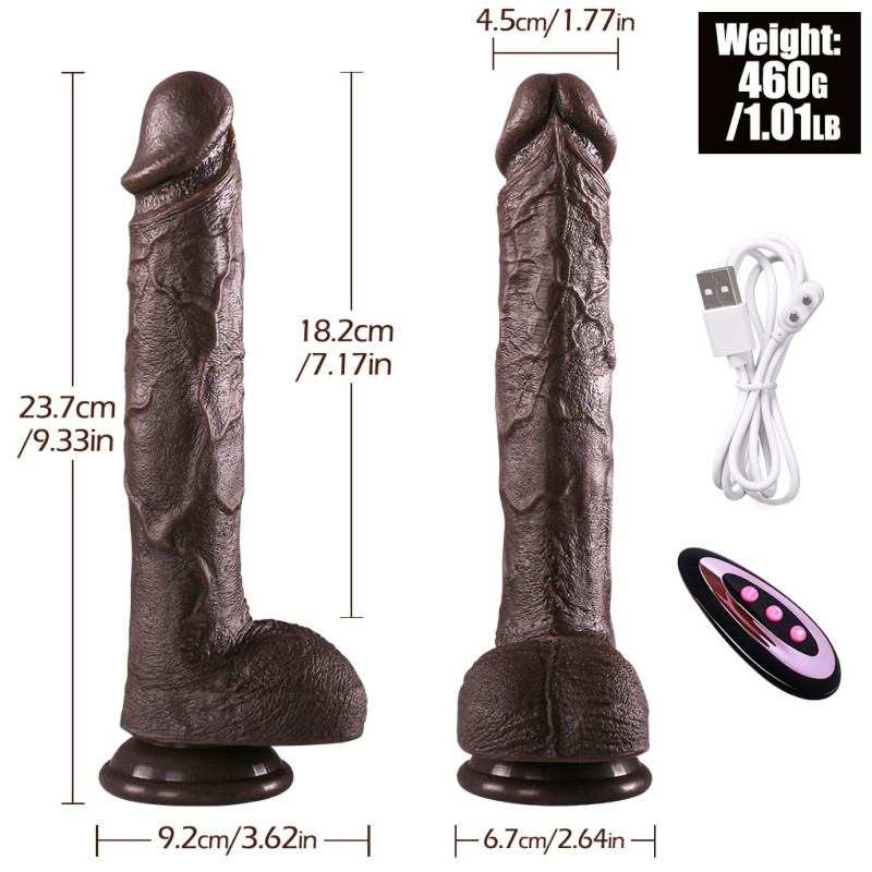 Wireless Electric Dildo with Heating, Swivel & Remote Control (23.7cm / 4.5cm / 460g)-MY28