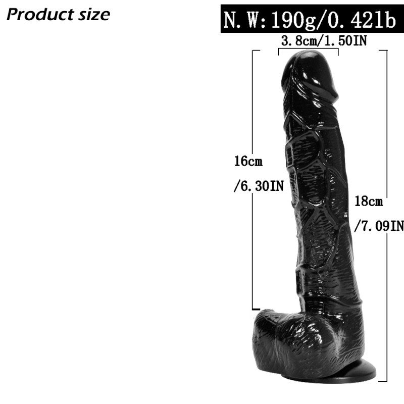 Black Manual Dildo (18cm / 3.8cm / 190g)-MY32