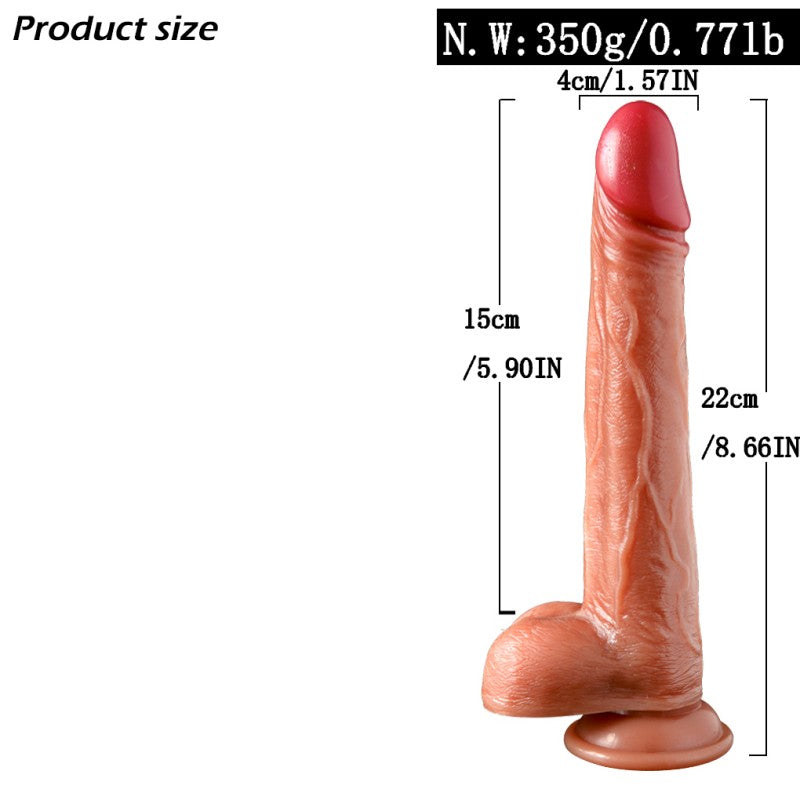 Manual Dildo – Extended Length, Flesh‑Brown (22cm / 4cm / 350g)-MY33